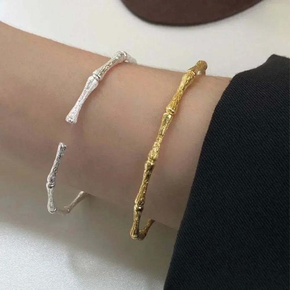 925 Sterling Silver Cuff Bracelet Bangle Wavy Thin Textured Bracelet - Picture 4 of 9